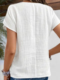 Solid Button Short Sleeve Cardigan