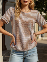 Pullover Round Neck Print Shirt ??Casual Lightweight Top for Women