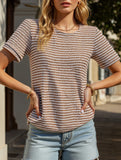 Pullover Round Neck Print Shirt ??Casual Lightweight Top for Women