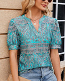 V-Neck Loose Short Sleeve Printed T-Shirt ??Comfortable & Trendy Casual Wear