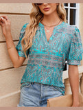 V-Neck Loose Short Sleeve Printed T-Shirt ??Comfortable & Trendy Casual Wear