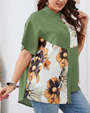 Plus Size Floral Button Down Shirt ??Summer Boho Style