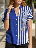 DOUBLE COLOR FLORAL BUTTON-UP SHIRT_CWTSTS0417