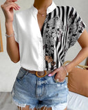 DOUBLE COLOR FLORAL BUTTON-UP SHIRT_CWTSTS0417