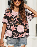 CREW NECK SHORT FRONT LONG BACK CASUAL LOOSE TOP