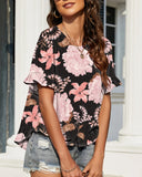 CREW NECK SHORT FRONT LONG BACK CASUAL LOOSE TOP