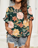 CREW NECK SHORT FRONT LONG BACK CASUAL LOOSE TOP
