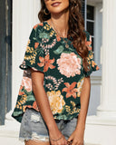 CREW NECK SHORT FRONT LONG BACK CASUAL LOOSE TOP