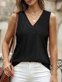 Solid color V-neck loose vest women's T-shirt