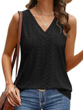 Solid color V-neck loose vest women's T-shirt