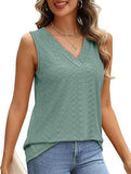 Solid color V-neck loose vest women's T-shirt