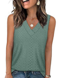 Solid color V-neck loose vest women's T-shirt