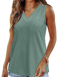 Solid color V-neck loose vest women's T-shirt