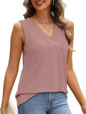 Solid color V-neck loose vest women's T-shirt