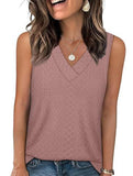 Solid color V-neck loose vest women's T-shirt