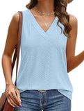 Solid color V-neck loose vest women's T-shirt