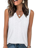 Solid color V-neck loose vest women's T-shirt