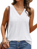 Solid color V-neck loose vest women's T-shirt