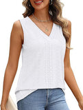 Solid color V-neck loose vest women's T-shirt