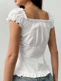 Spicy short-sleeved ruffled vest for women