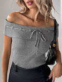 Women's Knit Top with Bow Tie Design