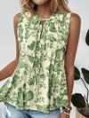 Floral Sleeveless Tie Blouse_CWTSTSL00187