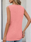 Ruched V Neck Sleeveless Tank Top