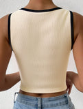 Colorblock Knit Sleeveless Tank_CWTTK00572