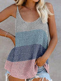 Sleeveless Knitted Crew Neck Tank Top ??Lightweight Acrylic Knit for Summer