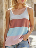 Sleeveless Knitted Crew Neck Tank Top ??Lightweight Acrylic Knit for Summer