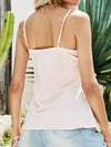Lace Trim V-Neck Slim Fit Cami Tank Top ??Elegant Sleeveless Blouse for Summer