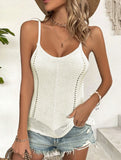 Knitted Hollow-Out Sleeveless Strappy Vest ??Boho Chic Summer Tank Top for Women