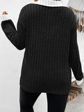 Plus Size Ribbed V-Neck Long Sleeve T-Shirt_CWTTL01112