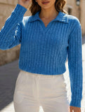 Plus Size Ribbed V-Neck Long Sleeve T-Shirt_CWTTL01112