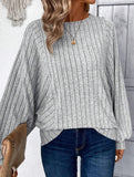 Plus Size Lantern Sleeve Casual Top_CWTTL01114