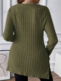 Ribbed Brushed Square Neck Long Sleeve Top_CWTTL01115