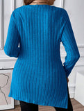 Ribbed Brushed Square Neck Long Sleeve Top_CWTTL01115