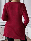 Ribbed Brushed Square Neck Long Sleeve Top_CWTTL01115