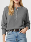 Casual button-down knit pullover sweater_CWTTL01117