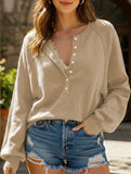 Casual button-down knit pullover sweater_CWTTL01117