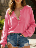Casual button-down knit pullover sweater_CWTTL01117