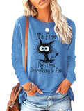 Loose Crew Neck Printed Long Sleeve T Shirt