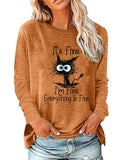 Loose Crew Neck Printed Long Sleeve T Shirt
