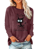 Loose Crew Neck Printed Long Sleeve T Shirt