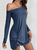 Loose Solid Long Sleeve T Shirt Dress