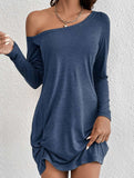 Loose Solid Long Sleeve T Shirt Dress