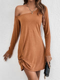 Loose Solid Long Sleeve T Shirt Dress