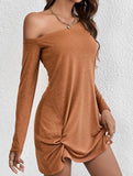 Loose Solid Long Sleeve T Shirt Dress