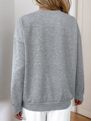 Grey Sequin Patchwork Casual Sweatshirt