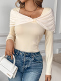 Solid Slim Fit Long Sleeve Soft Top